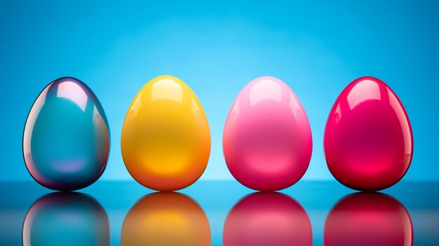 Colorful Easter Eggs in Pink Yellow and Blue AwardWinning