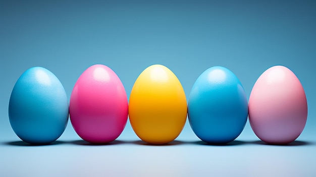 Colorful Easter Eggs in Pink Yellow and Blue AwardWinning