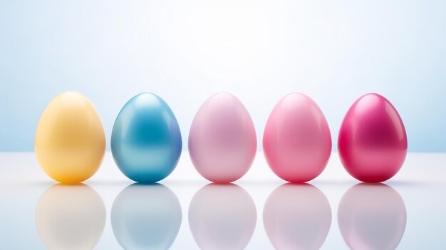 Colorful Easter Eggs in Pink Yellow and Blue AwardWinning