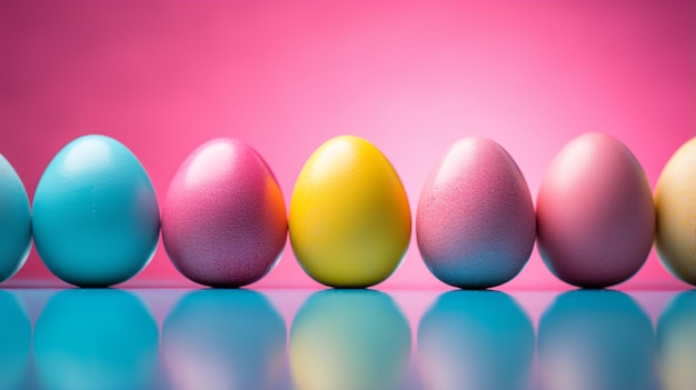 Colorful Easter Eggs Pink Yellow Blue AwardWinning