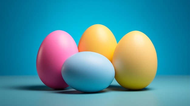 Colorful Easter Eggs Pink Yellow Blue AwardWinning