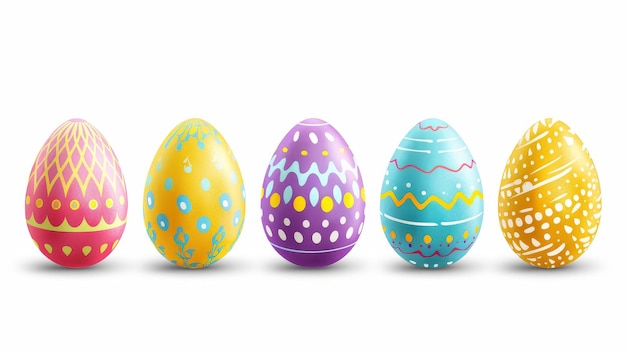 Colorful Easter Eggs on transparent background