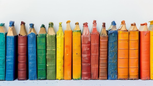 Photo colorful education back to school background with vibrant books and pencils for creative learning and classroom inspiration