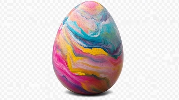 Photo a colorful egg is painted on a transparent surface