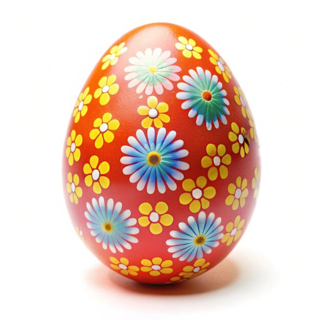 a colorful egg with flowers painted on it