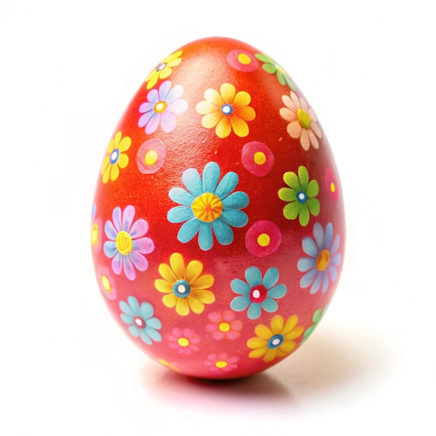 a colorful egg with flowers painted on it