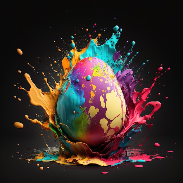 A colorful egg with the word easter on it