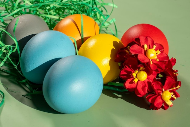 Colorful eggs symbolize easter Easter minimal concept