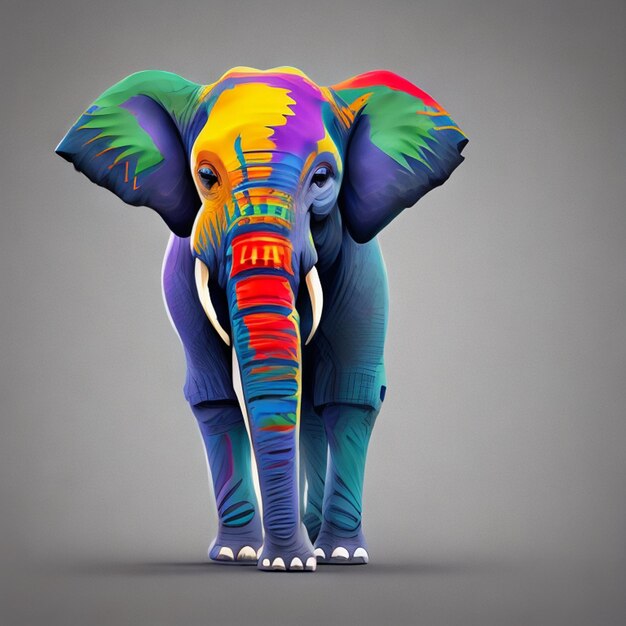 Photo a colorful elephant with the word quot rainbow quot on it