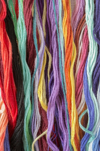 Colorful embroidery floss