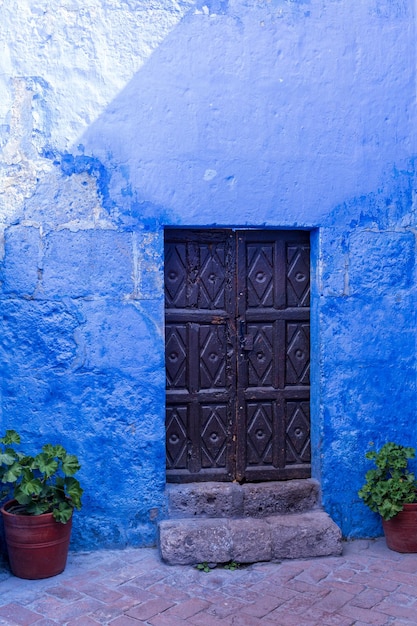 Colorful entrance to old mansion