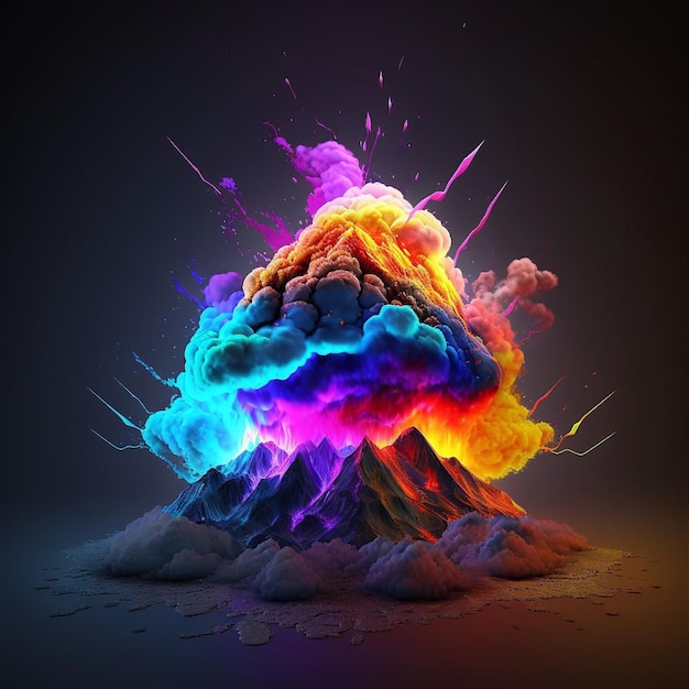 A colorful explosion of colors is displayed in this artistic image.