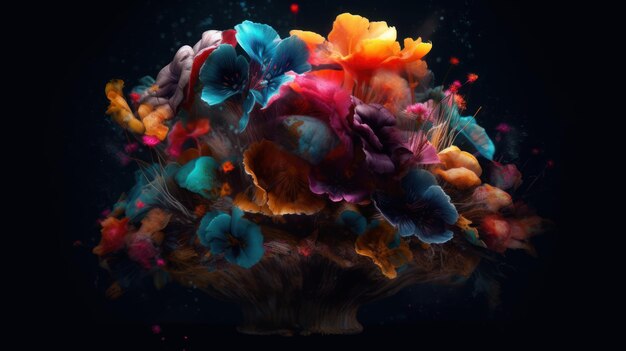 A colorful explosion of flowers is shown in this image.