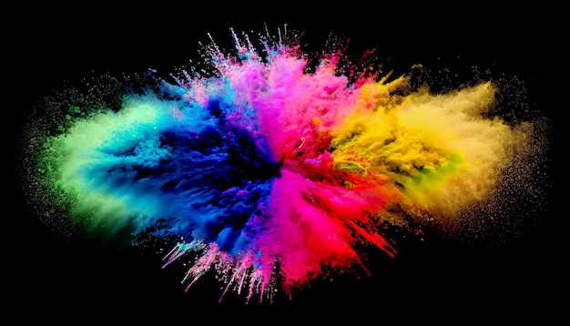 Colorful explosion isolated on a black background