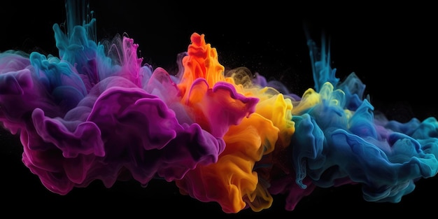 A colorful explosion of liquid is shown in this image.