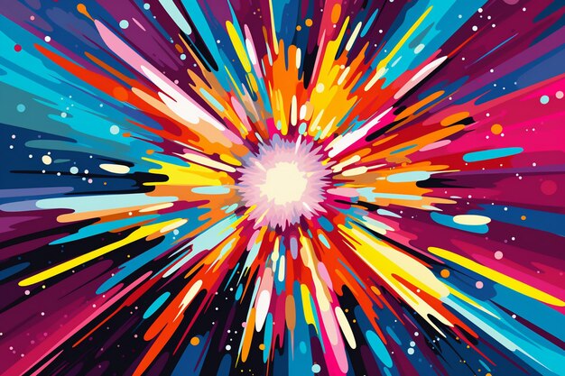 Photo colorful explosion paint abstract image