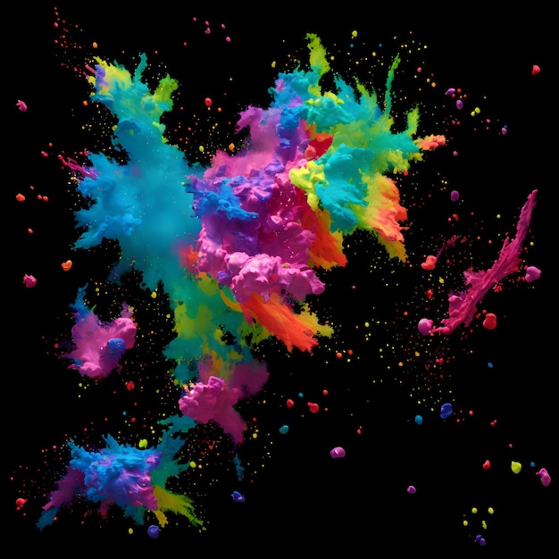 A colorful explosion of paint is shown in this image.