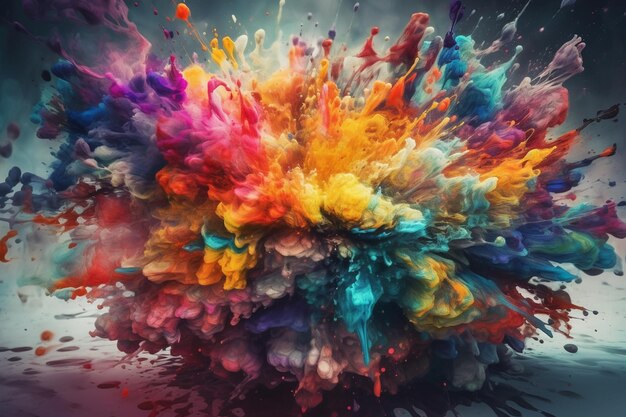 A colorful explosion of paint is shown in this image.