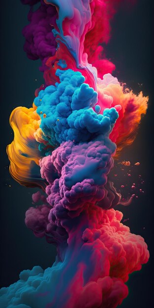 A colorful explosion of paint and smoke.