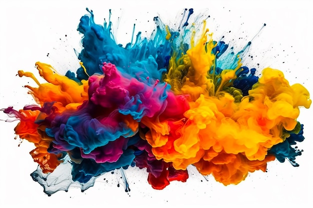 A colorful explosion of paint and sprays.