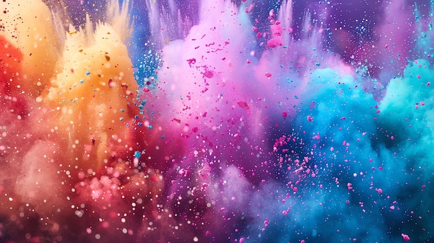 A colorful explosion of powder