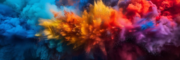 A colorful explosion of smoke and fire