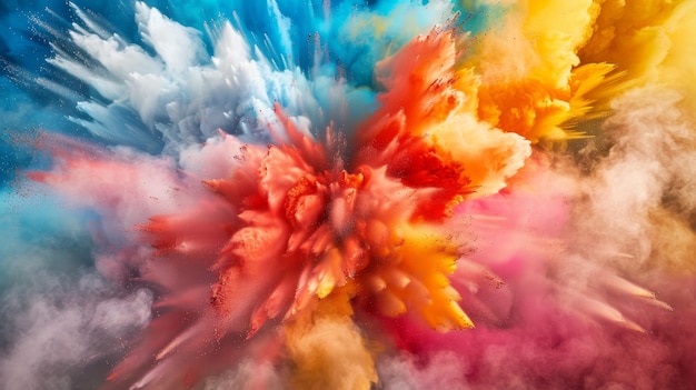 A colorful explosion of smoke and fire