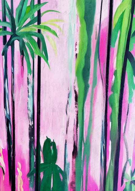 Colorful Expressionism Abstract Tropical Painting