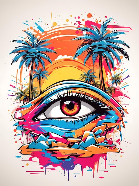 Colorful eye Tshirt design