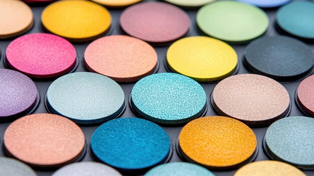 Photo colorful eyeshadow palette closeup