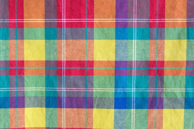 colorful fabric plaid texture. Cloth background