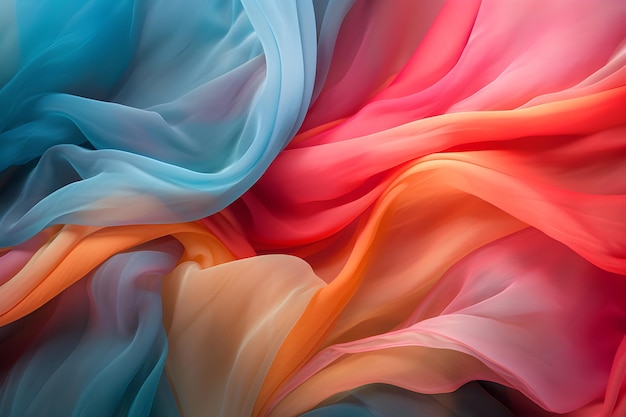 A colorful fabric that is made by the artist.