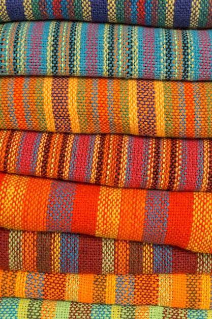 Colorful fabrics from Guatemala, mayan colors