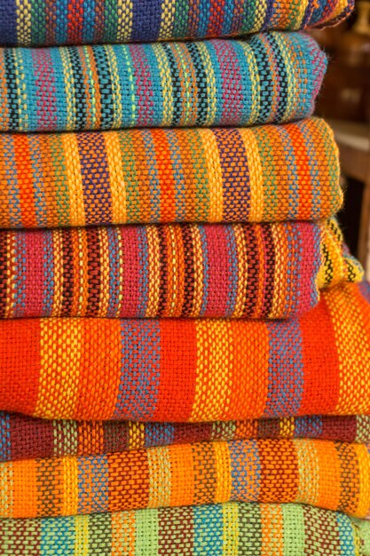 Colorful fabrics from Guatemala, mayan colors