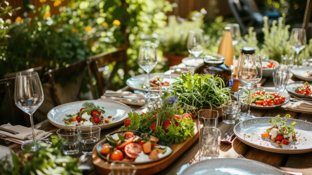 Colorful FarmtoTable Feast on Rustic Wooden Table