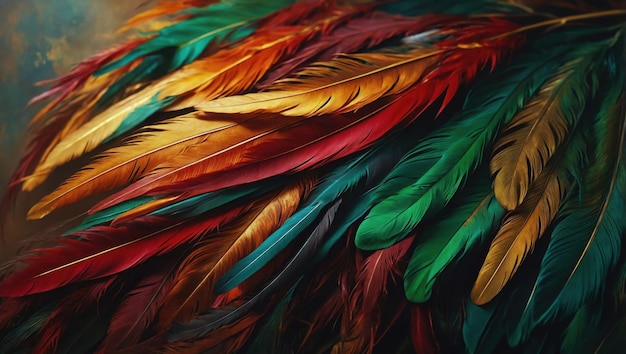 Photo colorful feather background