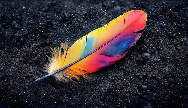 Photo a colorful feather wallpaper with a background and a colorful