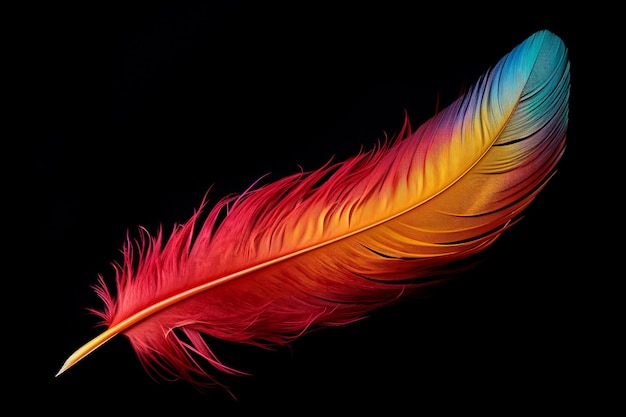 colorful feathers are painted differently