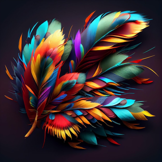 A colorful feathers with the word " on it "