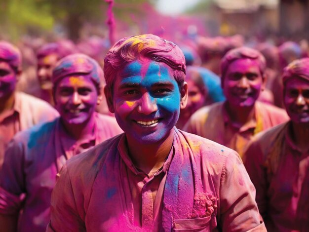 The colorful festival of powdered holi