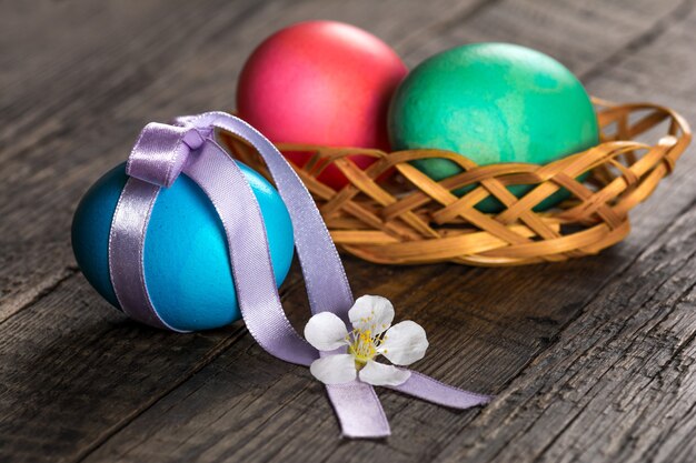 Colorful festive easter eggs