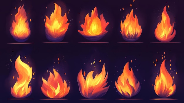 Colorful Fire Flames Collection