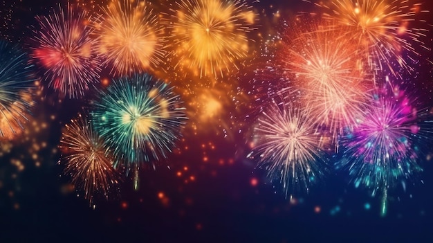 Colorful fireworks celebration background