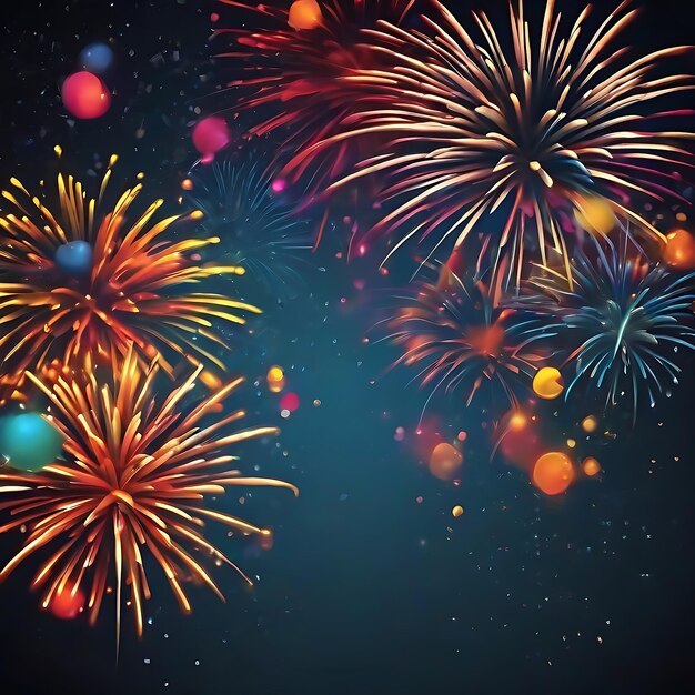 Colorful fireworks in isolated background