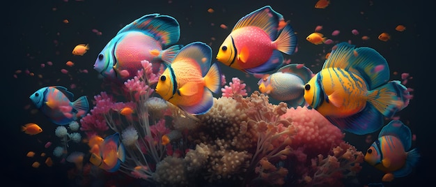 A colorful fish in a coral reef