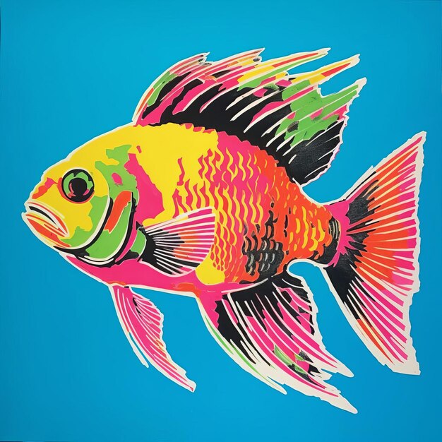 Photo colorful fish in realistic pop art style vibrant and eyecatching