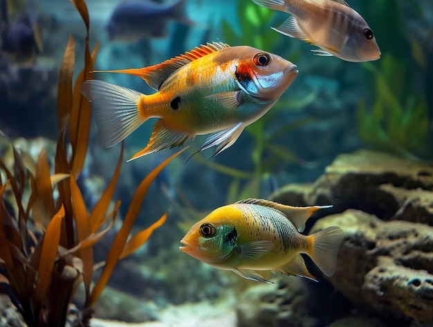 Colorful Fish in Tropical Aquarium