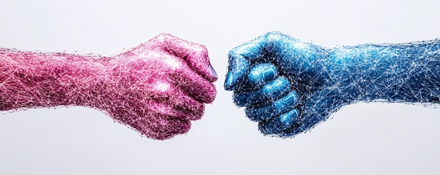 Photo colorful fists representing unity and diversity symbolizing competition