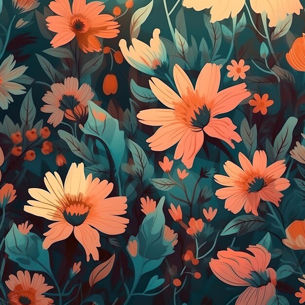 A colorful floral background with a flower pattern.