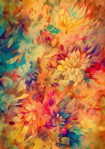 A colorful floral background with a flower pattern.